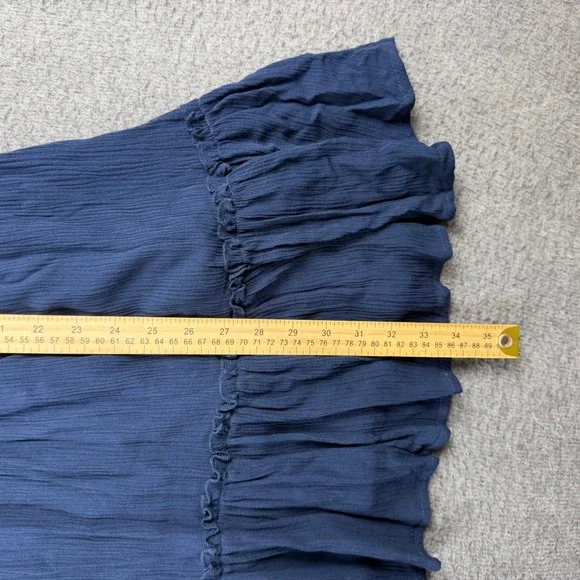 Altar'd State Navy Blue Tie Front Flutter Sleeve Ruffle Mini Dress Womens Medium - Picture 7 of 8